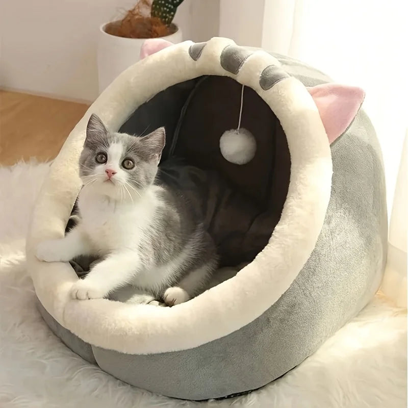 Cozy Cat House Bed With Warm Nest Tent For Pets And Cats