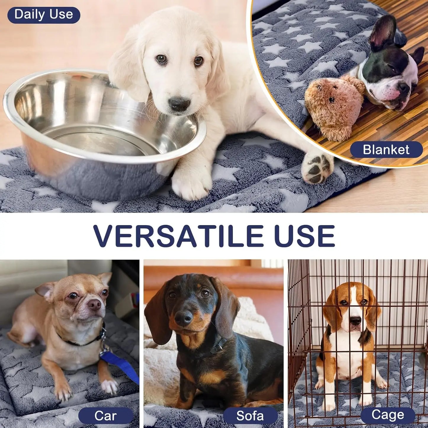 Ultra-Soft Reversible Dog Crate Pads For Kennels And Travel