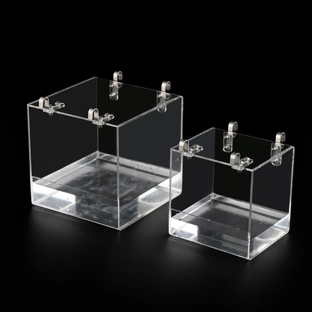 HiMISS Transparent Acrylic Hanging Bird Bath Box Accessory