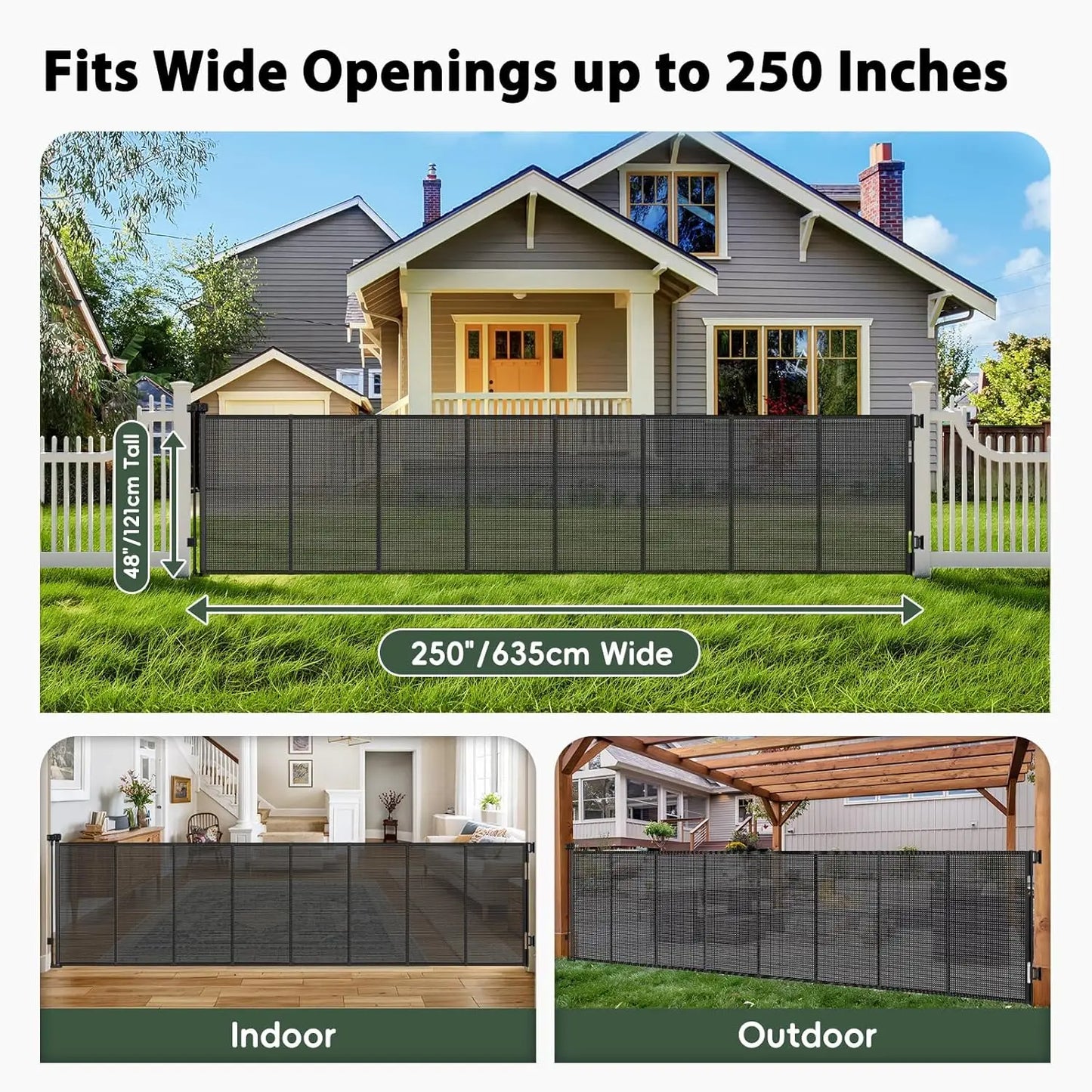 Retractable Pet Gate For Indoor Outdoor Use Versatile