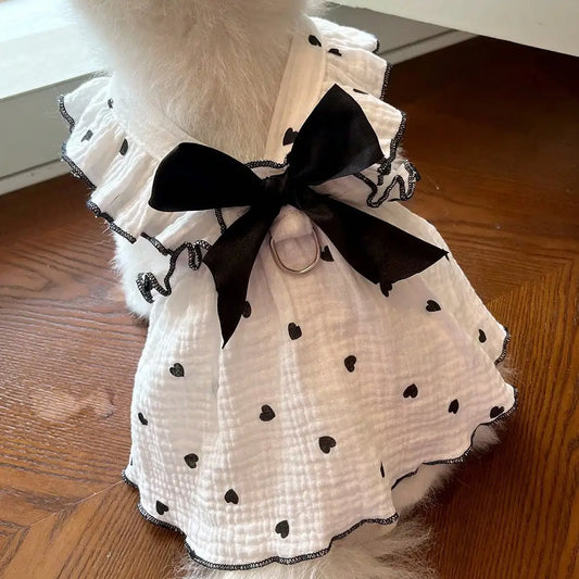 Love Pattern Spring Summer Pet Dress For Dogs And Cats