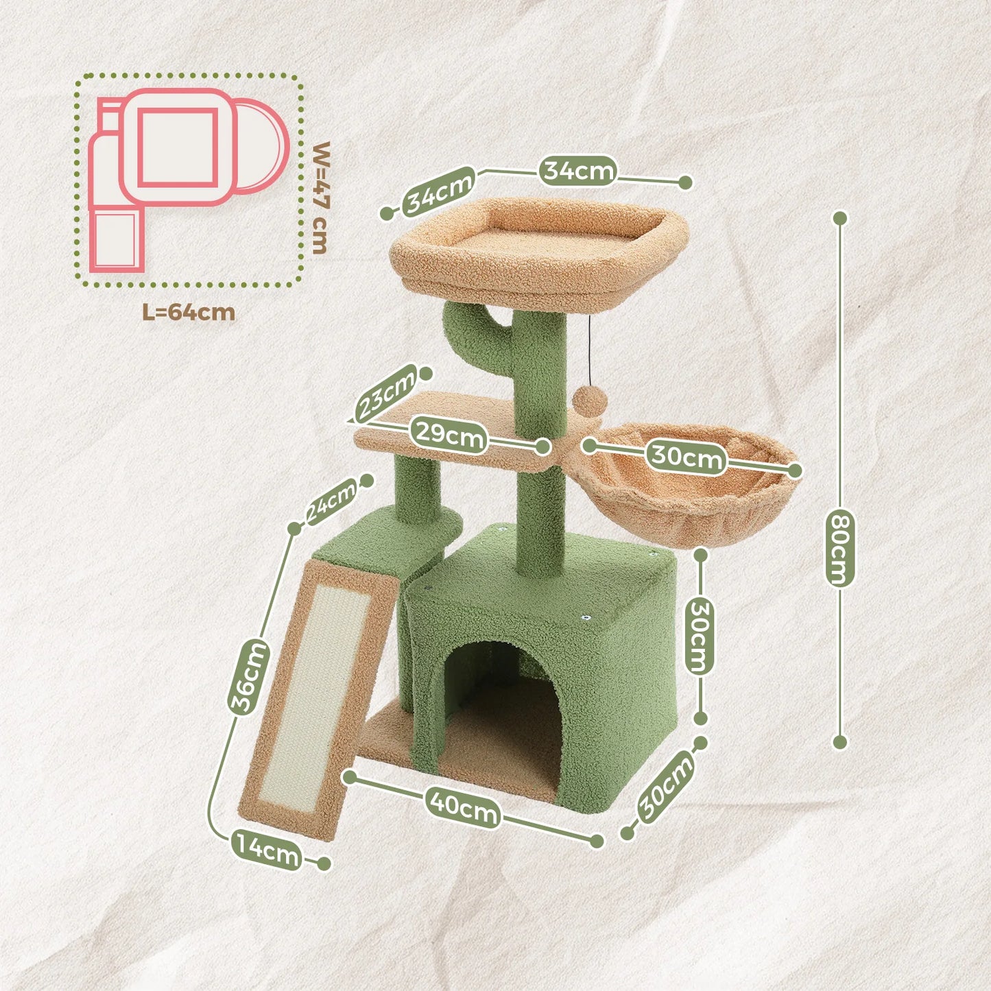 PAWZ Road Cat Tree Tower for Cats with Scratching Posts
