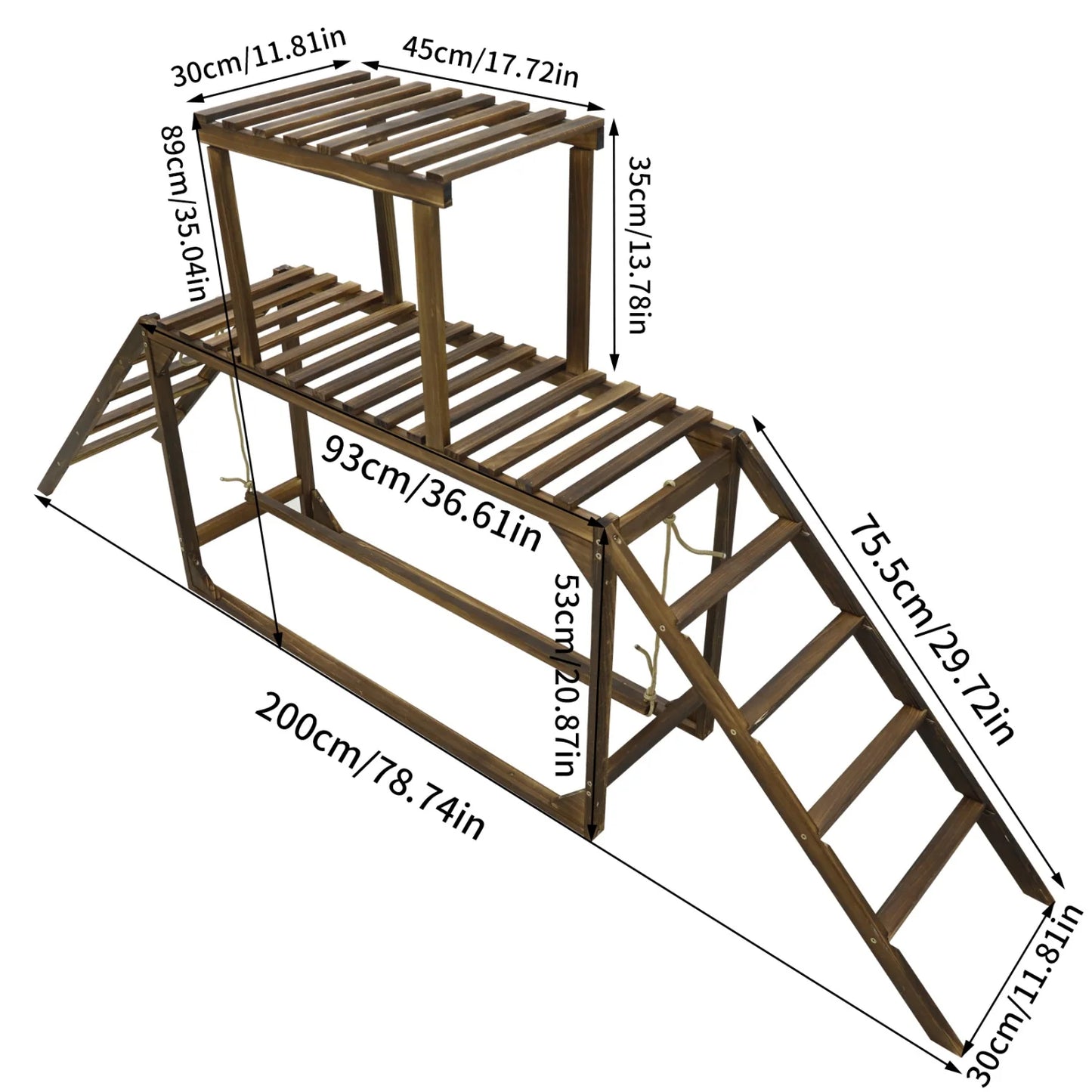 BINGOPAW Pine Wood Chicken Perch Swing And Climbing Ladder