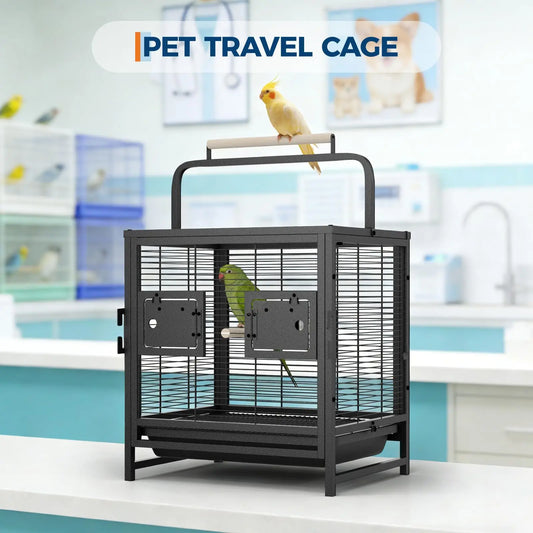 HiMISSCN Portable Carbon Steel Bird Cage With Carry Handle