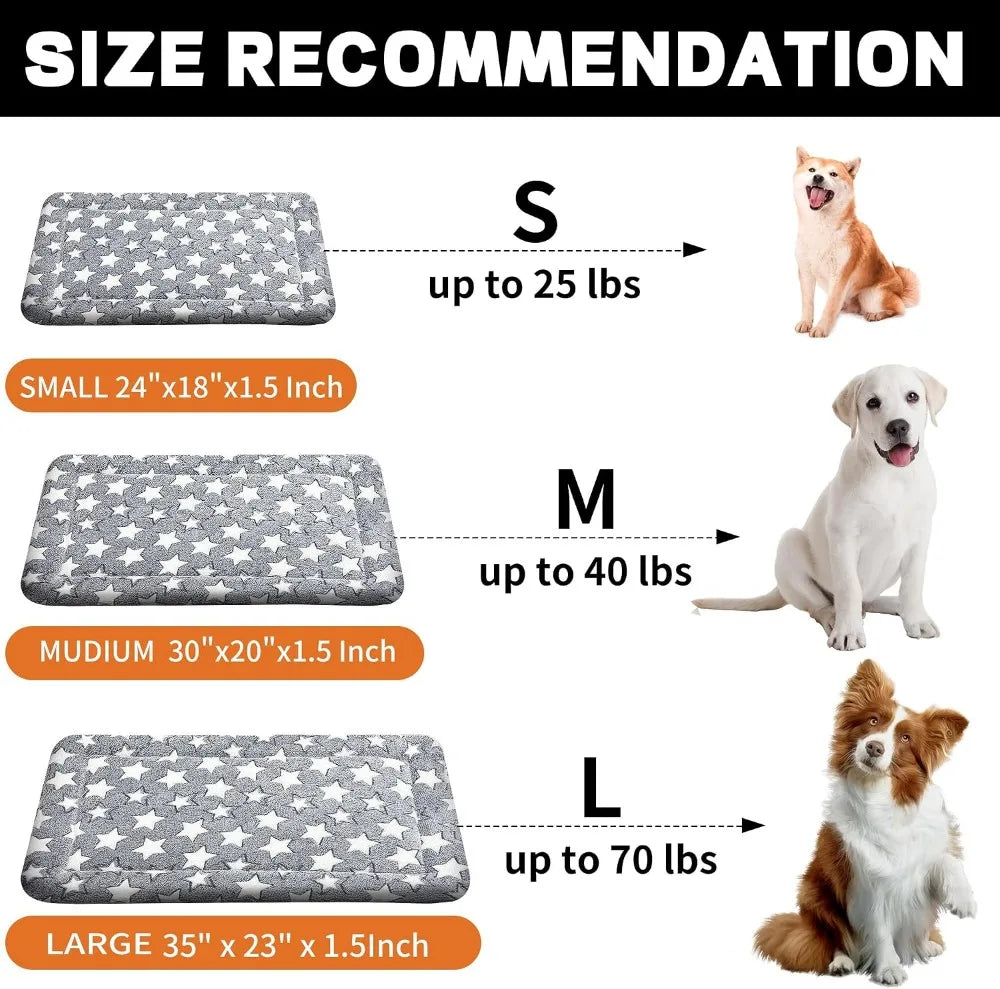 All Season Reversible Machine Washable Dog Bed Mat Plush Canvas
