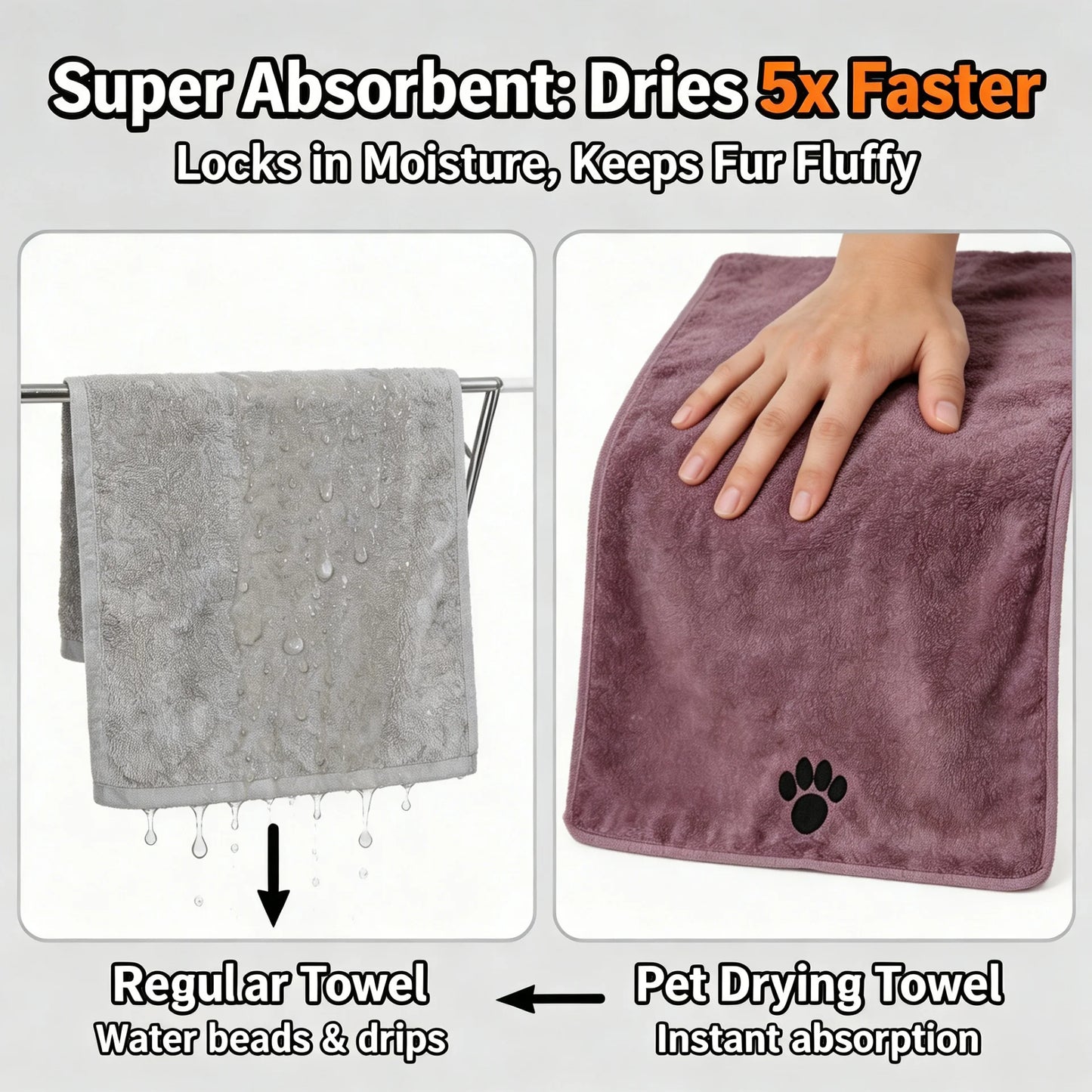 Pet Bath Towel Microfiber Quick Dry Super Absorbent