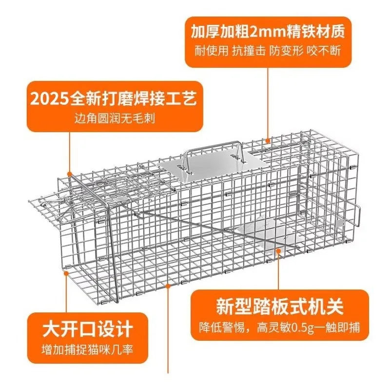 Automatic Pedal Cat Cage Trap for Rescue and Stray Cats