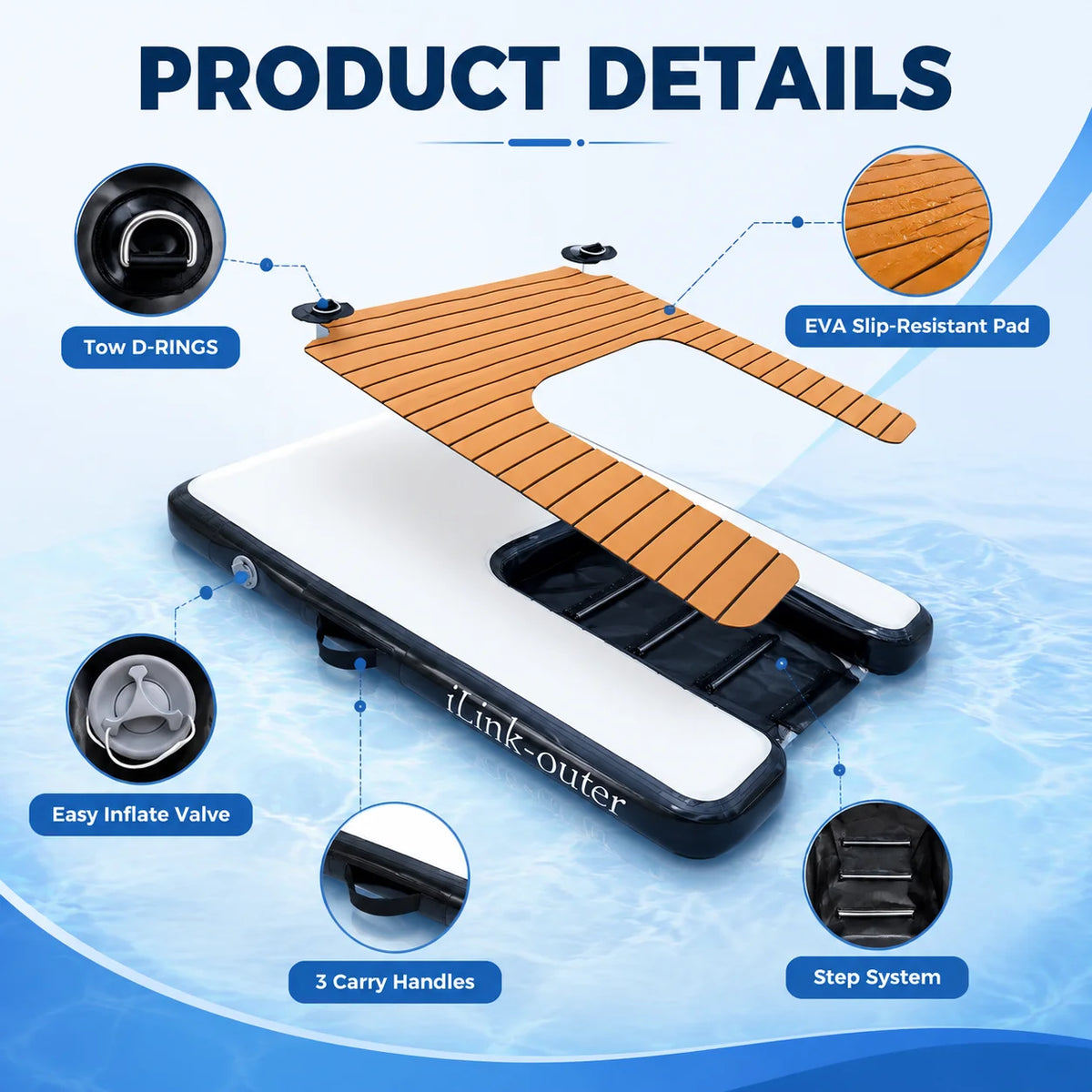 Vancen Inflatable Dog Ramp Durable Portable Outdoor Essential