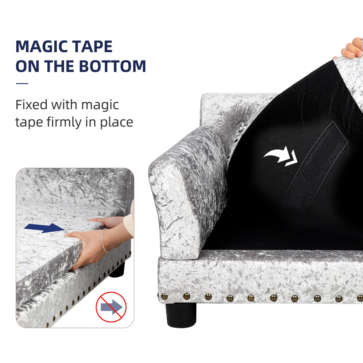 BINGOPAW Elevated Dog Sofa With Comfortable Velvet Cushion