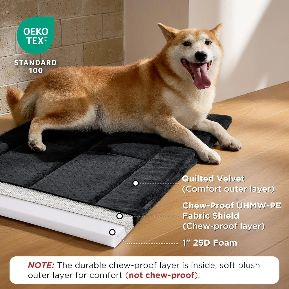 DAFIFY Chew Proof Dog Bed Durable Crate Pad For Chewers
