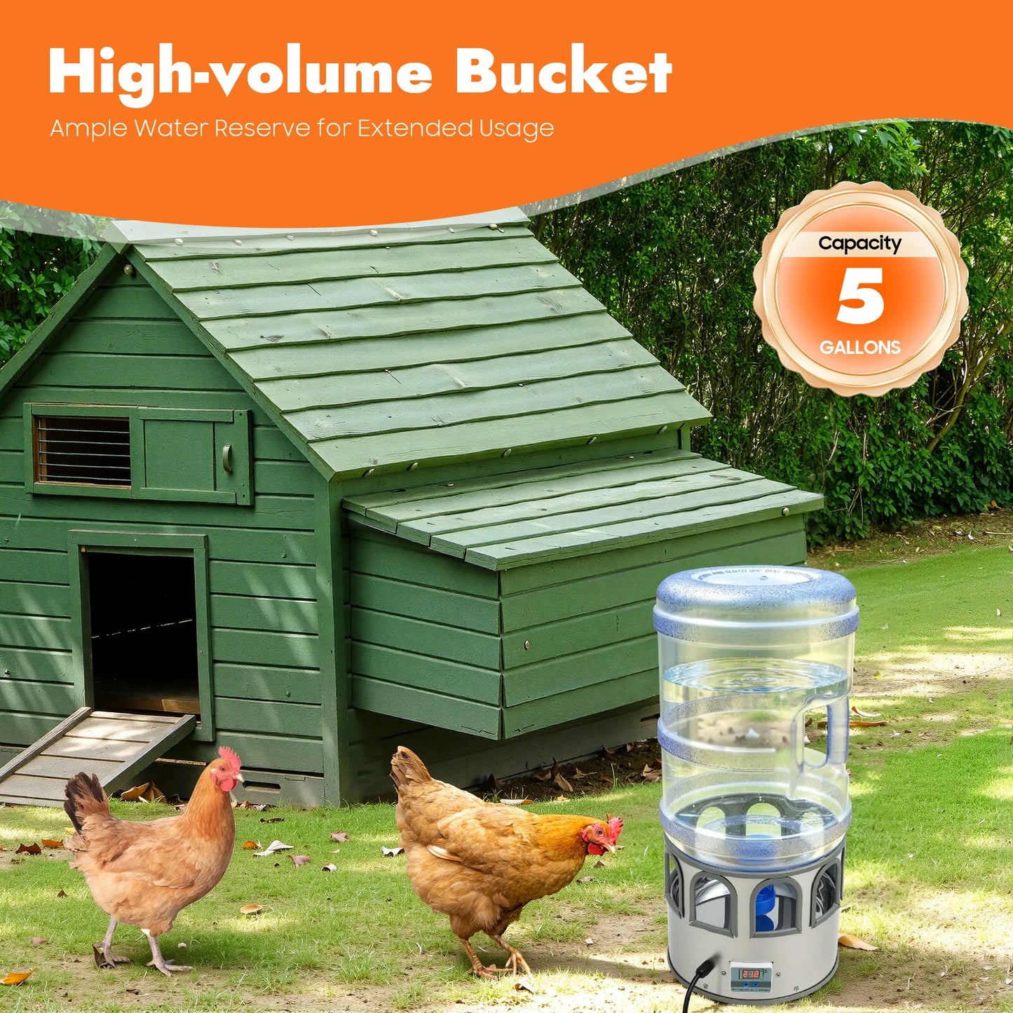 Chicken Water Heater 80W Stainless Steel LED Display For Poultry