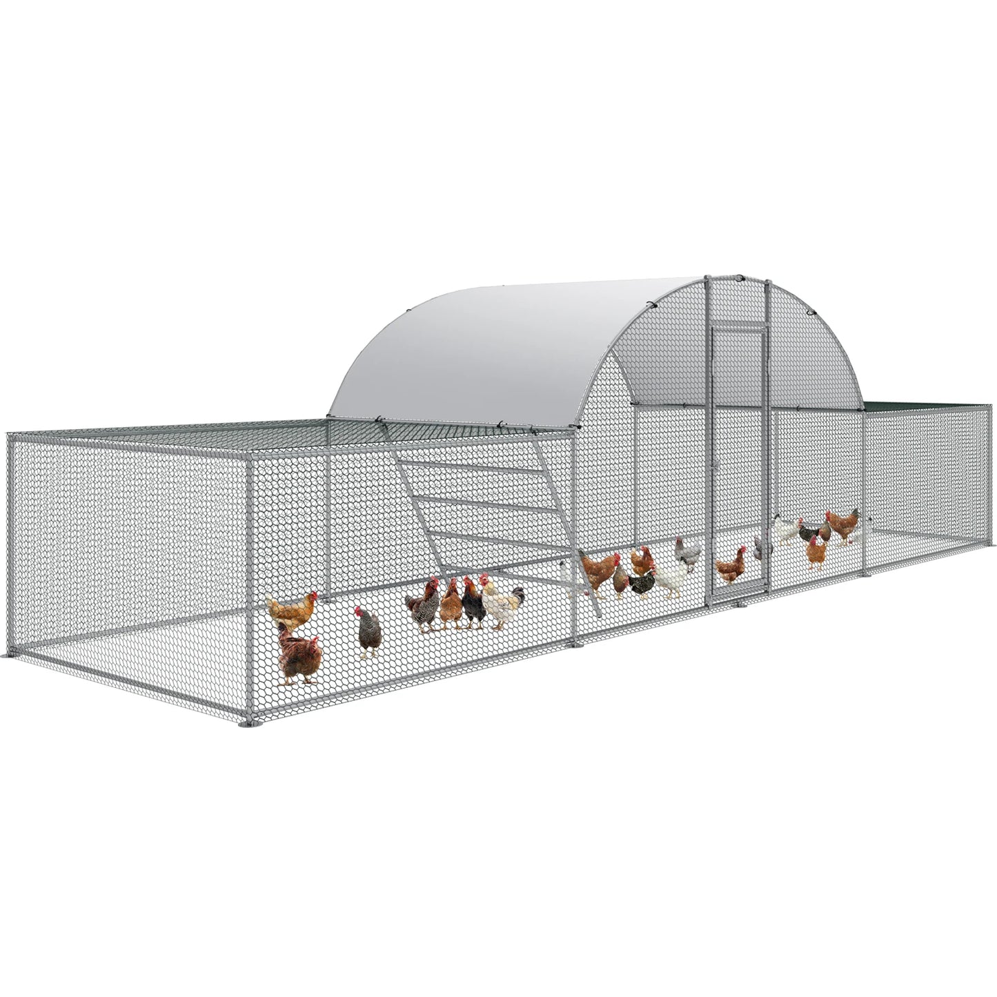 Galvanized Metal Chicken Coop Dome Roof Walk In Enclosure