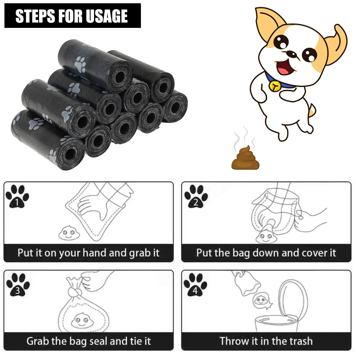 NONEDog Accessories Biodegradable Pet Poop Bags Dispenser For Pets