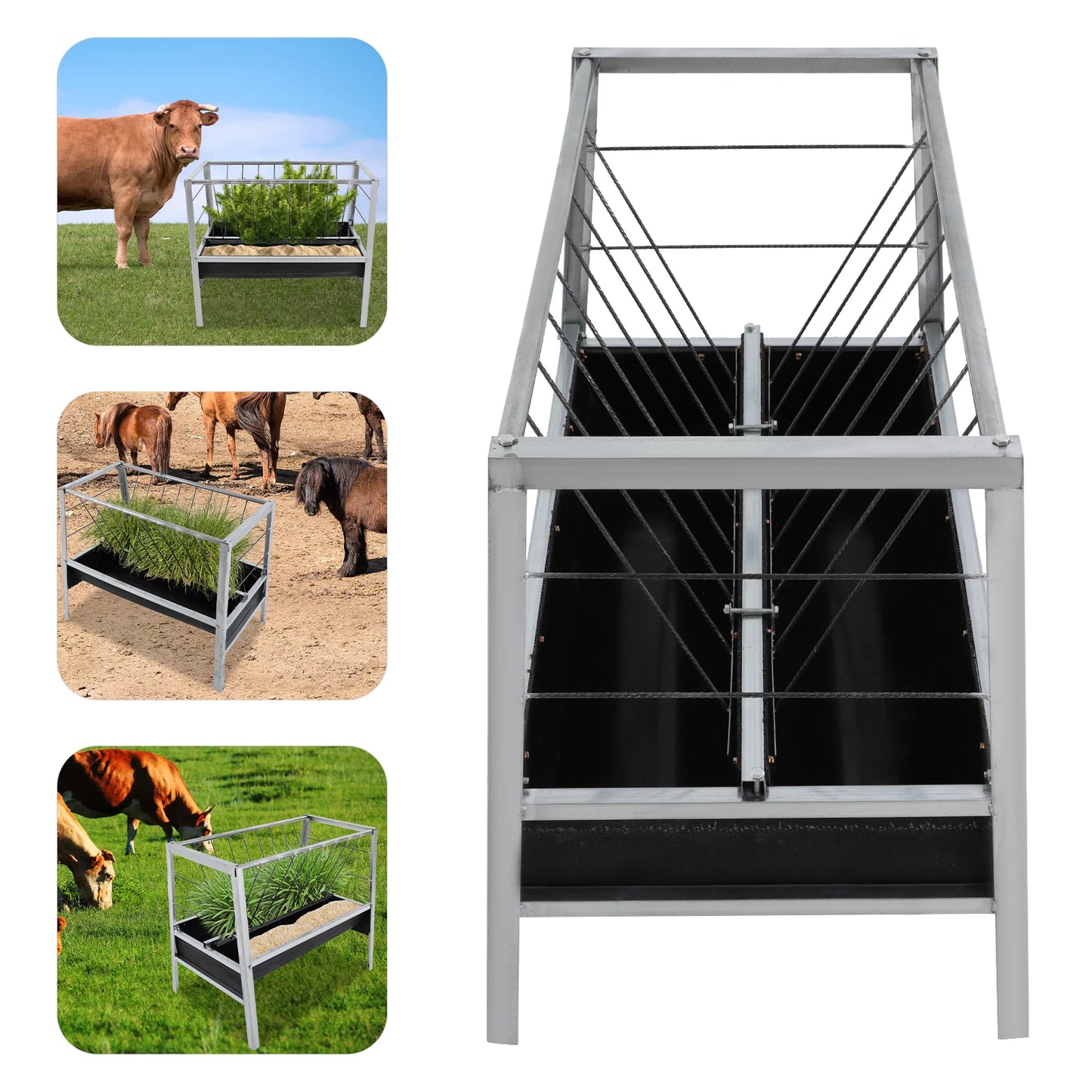 Galvanized Steel Livestock Feed Trough For Goats Horses Cattle