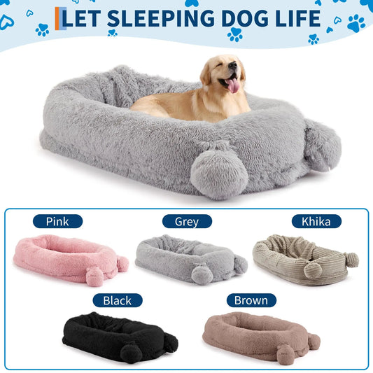 HiMISSCN Dog Bed For Adults With Removable Washable Cover Blanket
