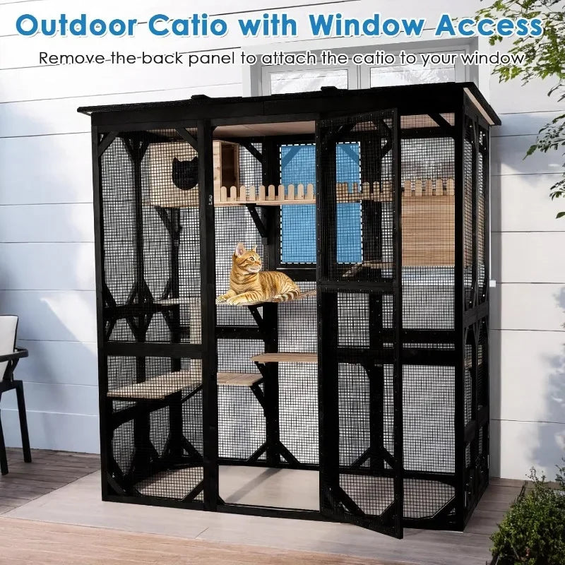 FunXplore Outdoor Cat Catio Walk In Enclosure For Multiple Cats