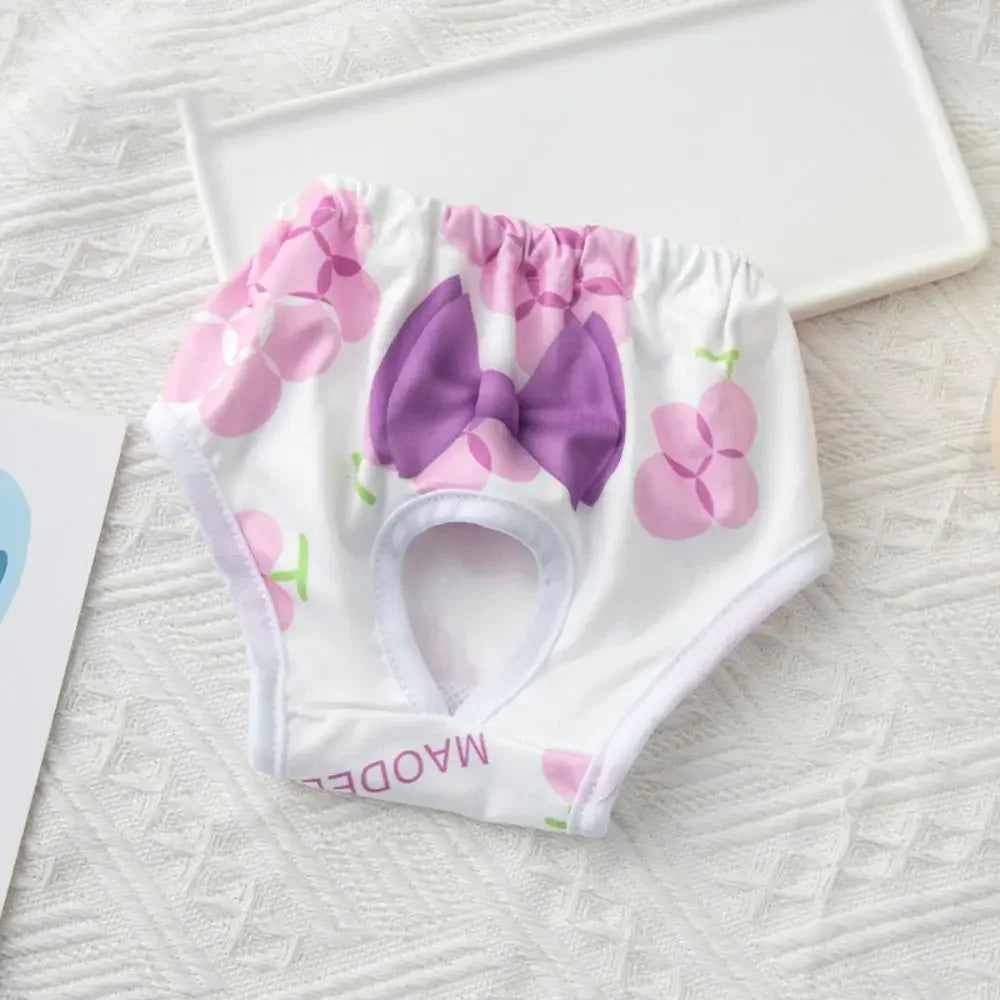 Washable Cartoon Print Dog Diaper Pants Leakproof Breathable