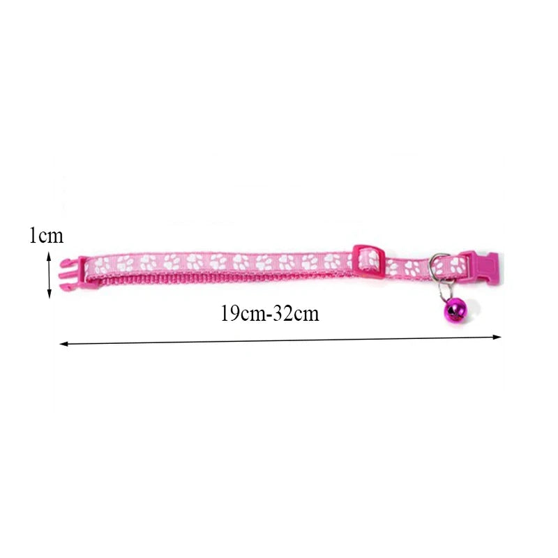 Adjustable Patterned Cat Collar With Safety Bell For Pets