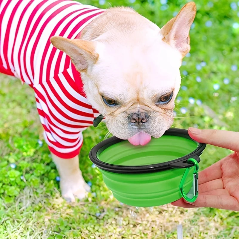 Portable Collapsible Pet Food Bowl TPR Silicone Travel For Dogs Cats