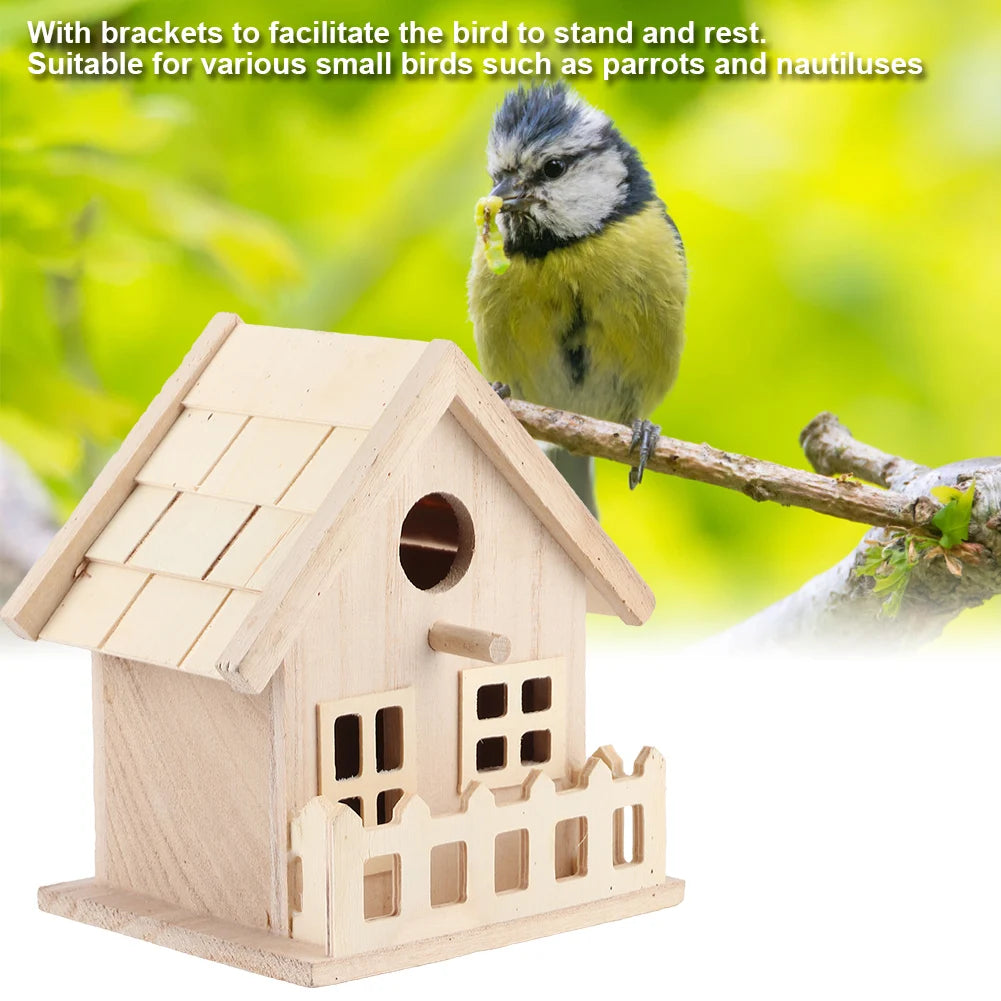 NONE Wooden Bird House Outdoor Hanging Nest Box Premium