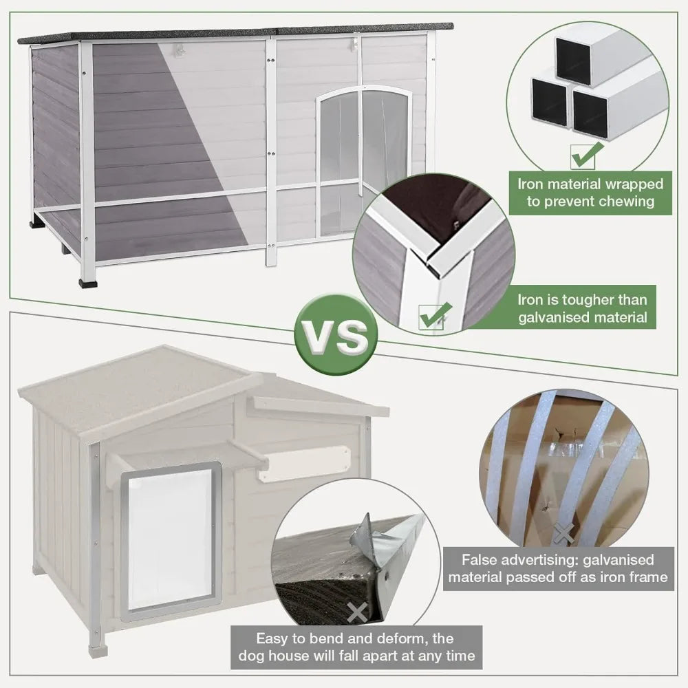 Outdoor Dog House With Insulated Liner And Waterproof Exterior