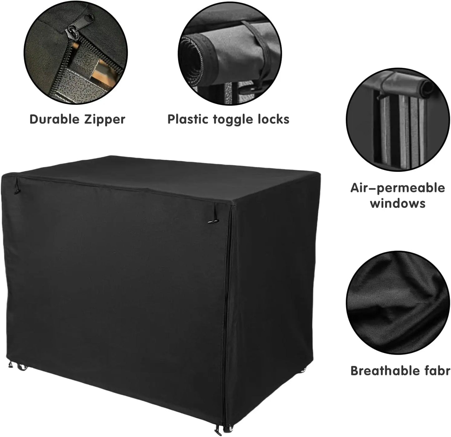 Heavy-Duty Dog Crate Cover Insulated Windproof Rainproof Breathable Window