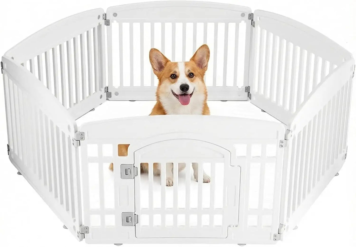 Six Panel Dog Playpen Indoor Outdoor With Secure Locking Door