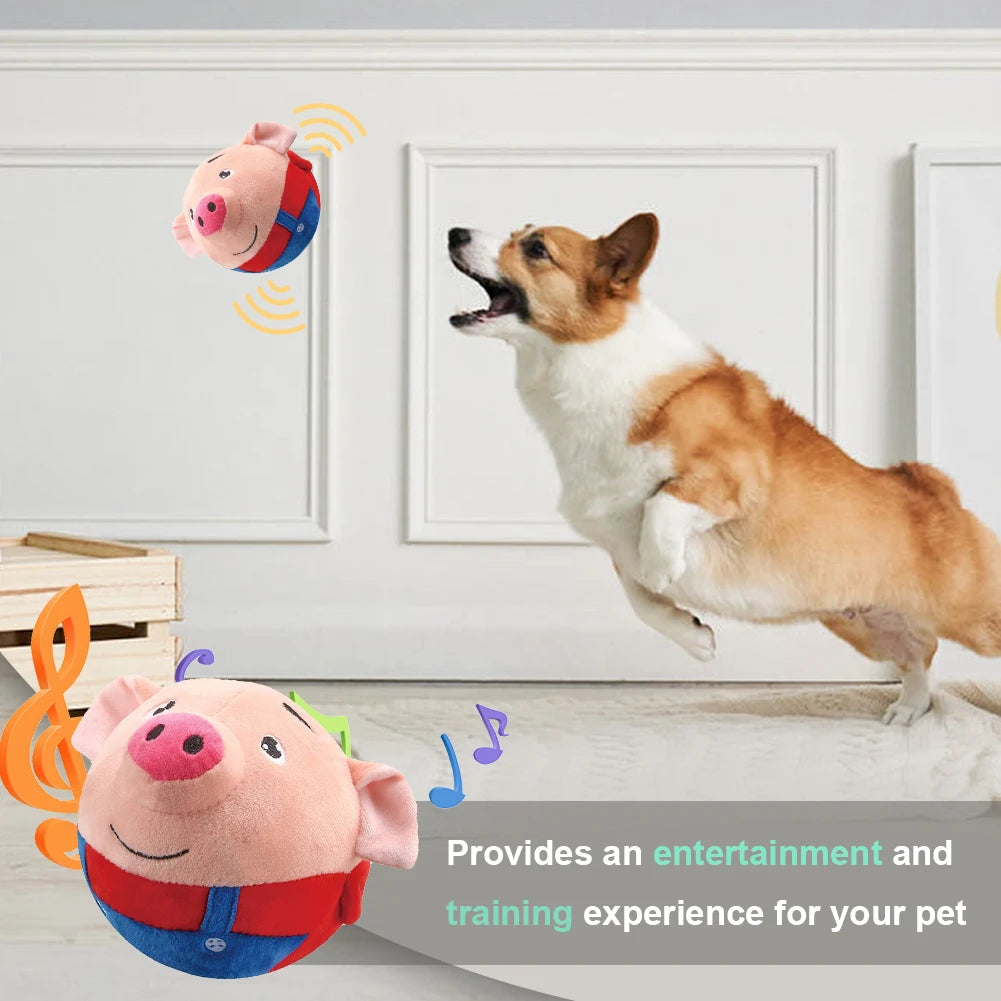 Electric Pet Interactive Toy Ball With Squeaker Self Moving