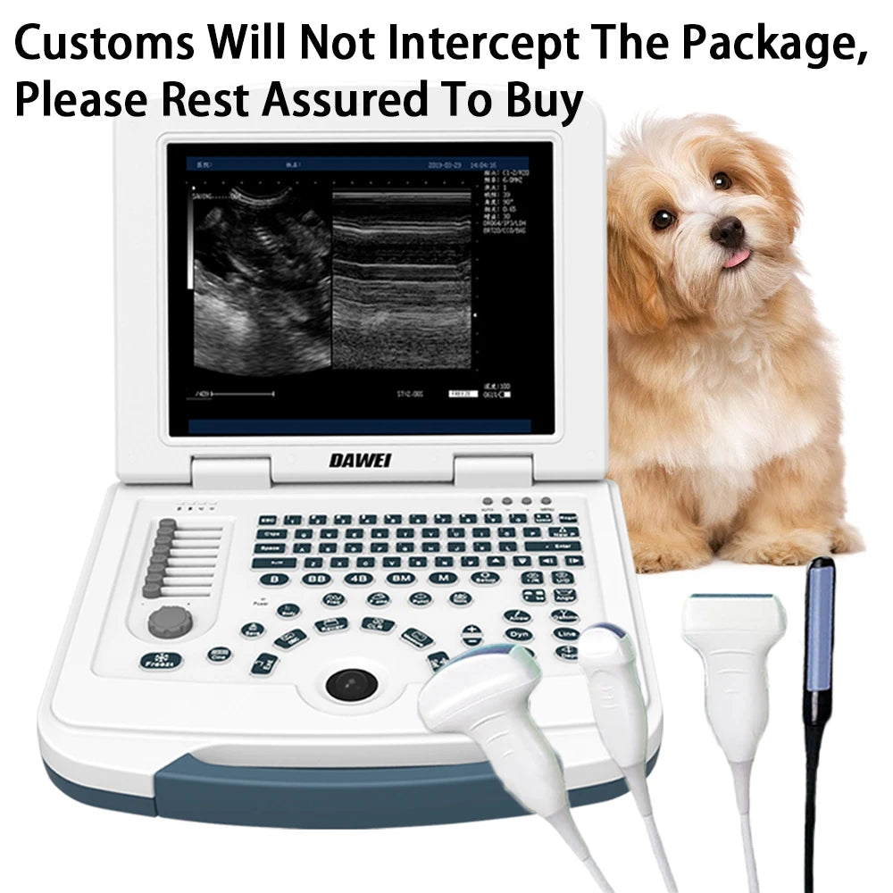 DAWEI Portable Veterinary Ultrasound Scanner With 3.5MHz Convex Probe
