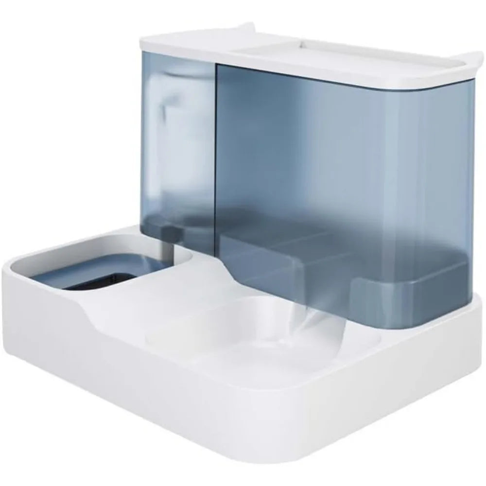 Automatic Dual-Function Pet Bowl With Enclosed Water And Grain Storage