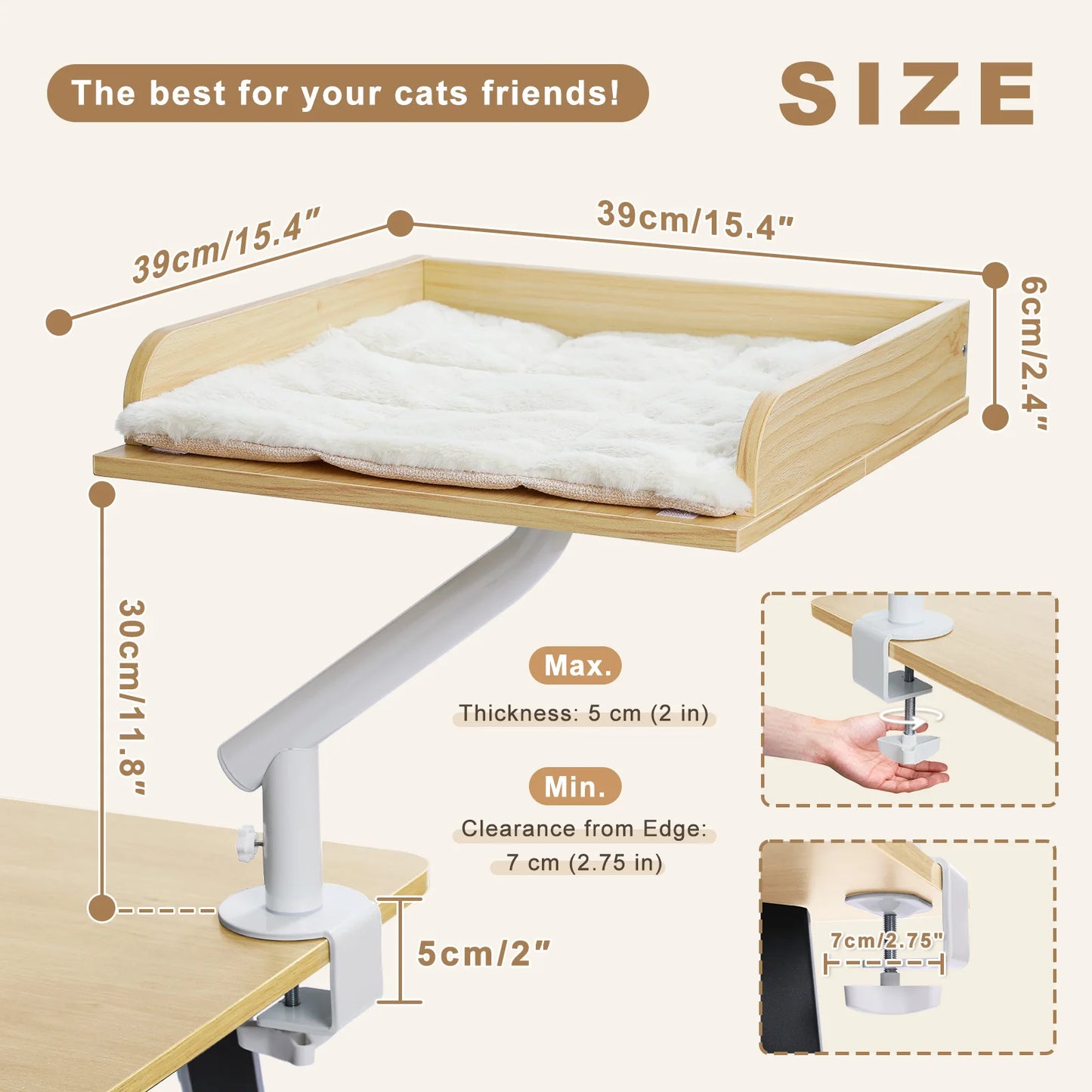 PAWZ Road Cat Desk Bed 360 Rotatable Comfort Hammock