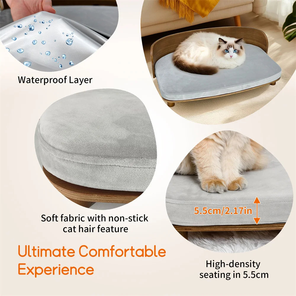 BORWART CN Elevated Wood Pet Sofa Bed With Cushion
