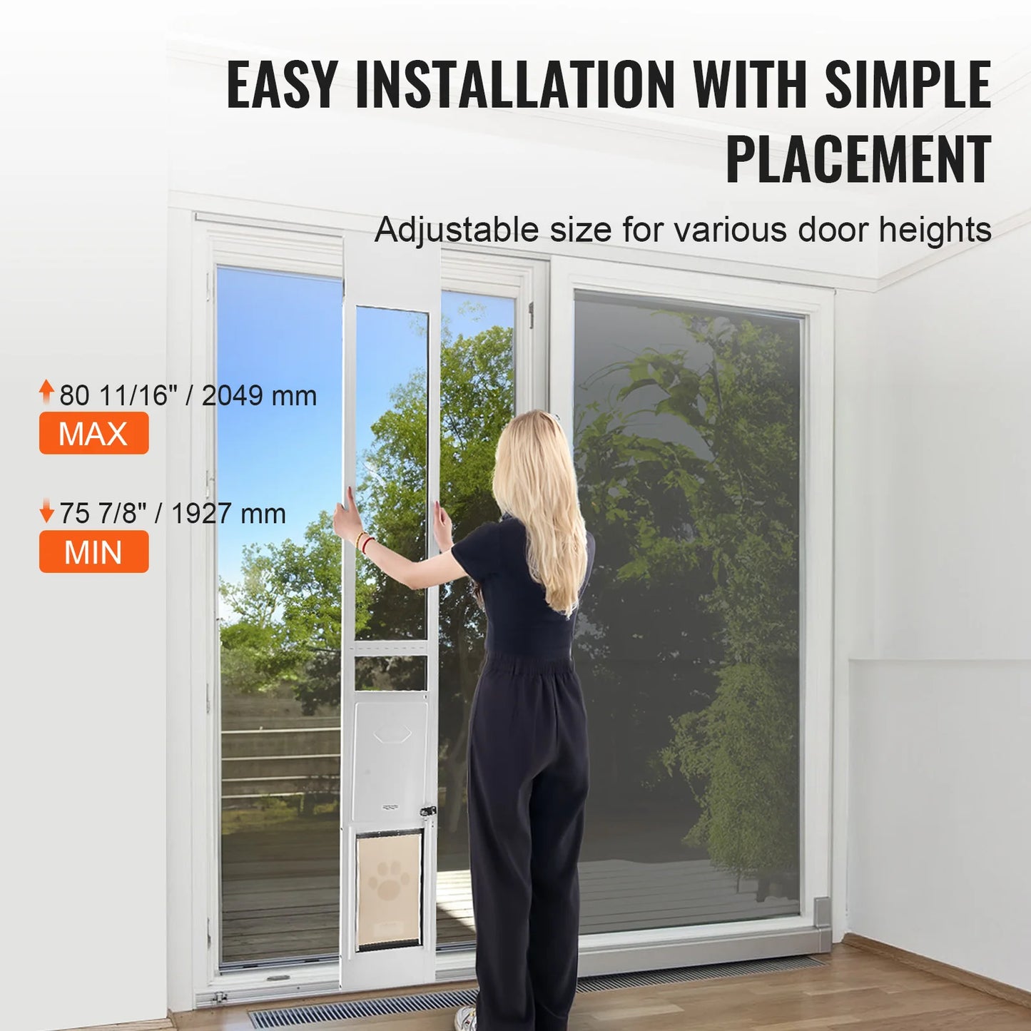 Dog Door For Sliding Glass Door With Adjustable Height Frame
