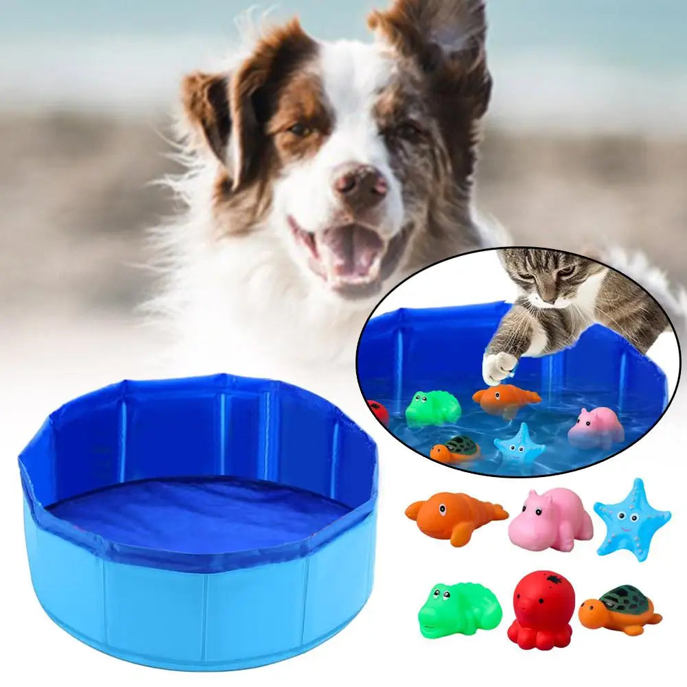 Foldable Pet Bath Pool For Dogs And Cats Interactive Toy