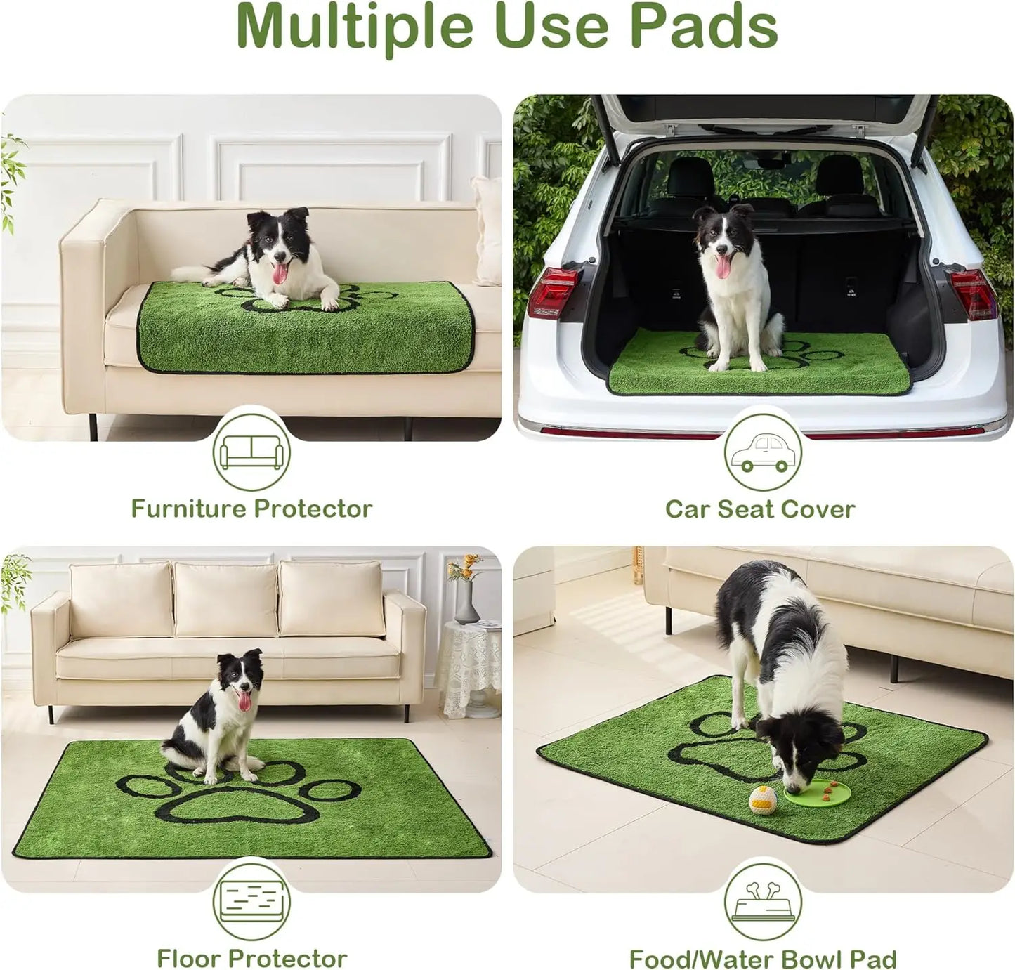 Reusable Dog Pee Pads 2 Pack Super Absorbent Leakproof Mats