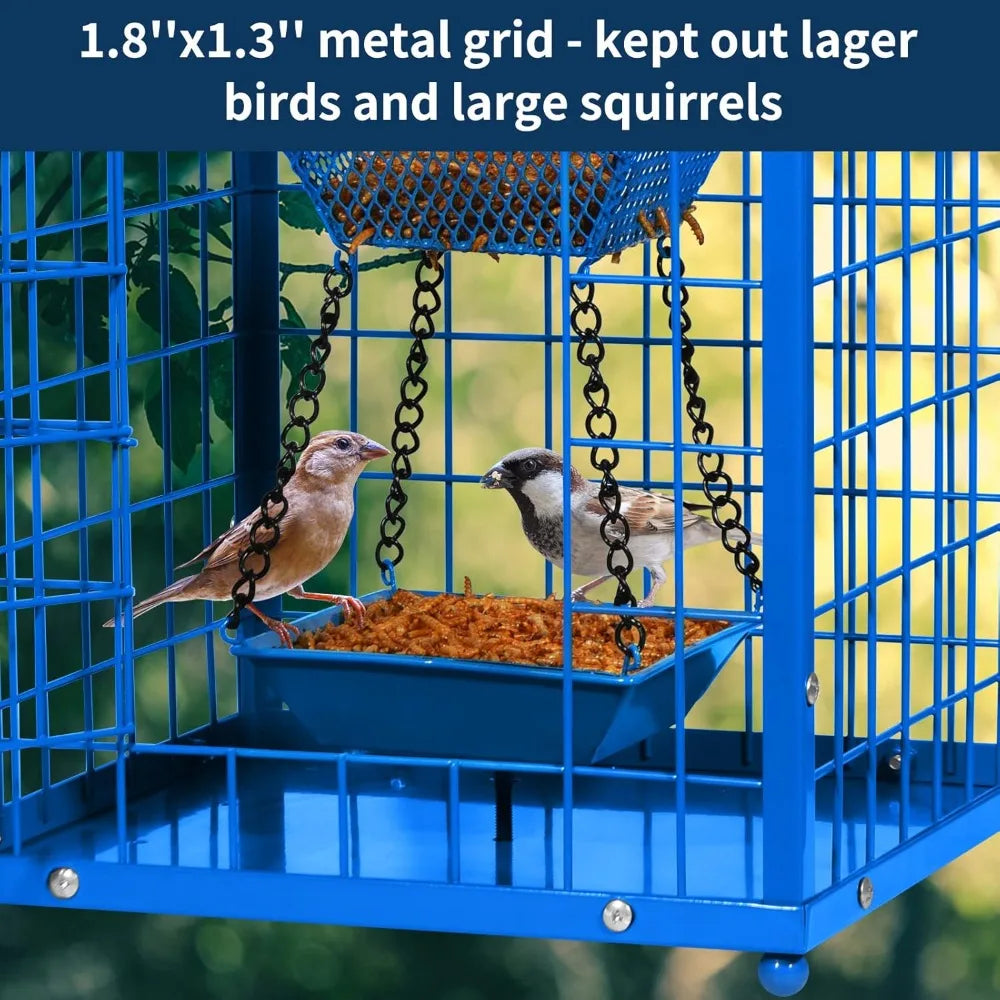 NONEM Mealworms Bird Feeder For Bluebirds Outdoor Hanging Cage