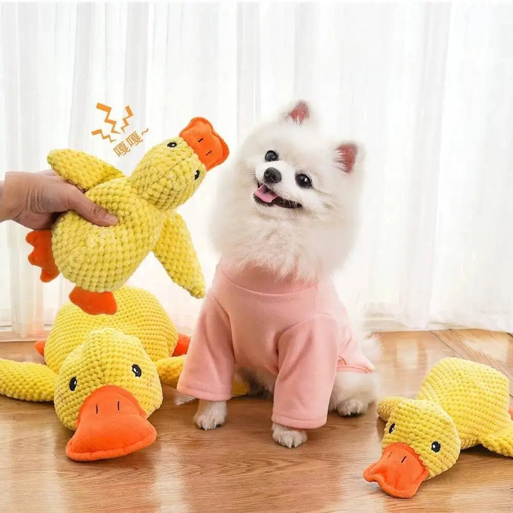 Squeaky Plush Duck Dog Toy Bite Resistant Puppy Chew Toy