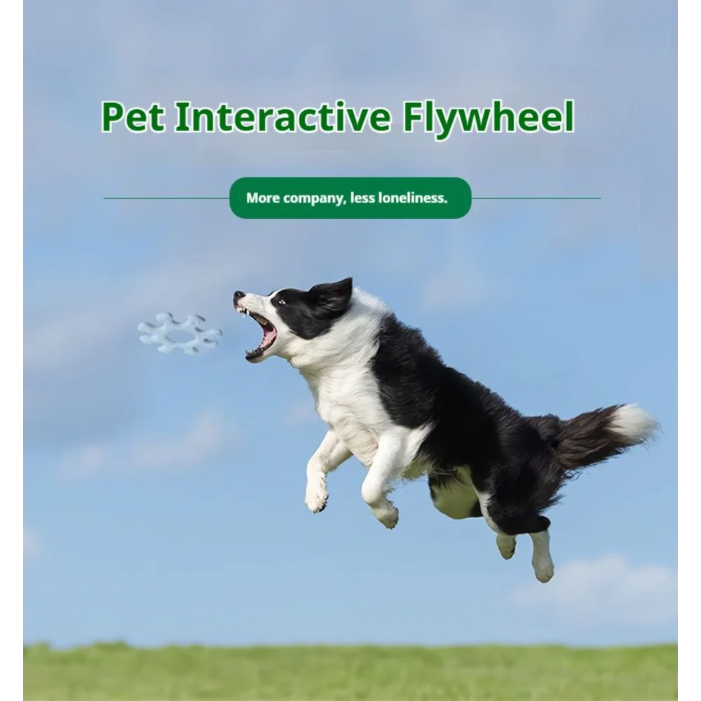 Pet Interactive Flywheel Dog Toy Silicone Water Resistant Rotating