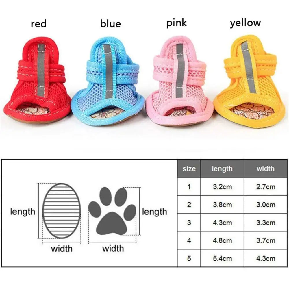 Breathable Anti Slip Dog Sandals With Reflective Strap