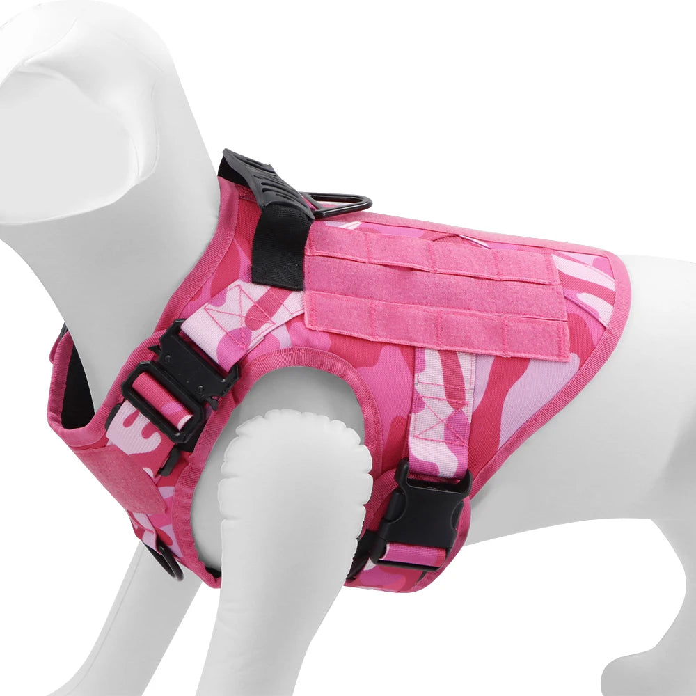 Camouflage Tactical Dog Harness With Quick Release Buckle Adjustable