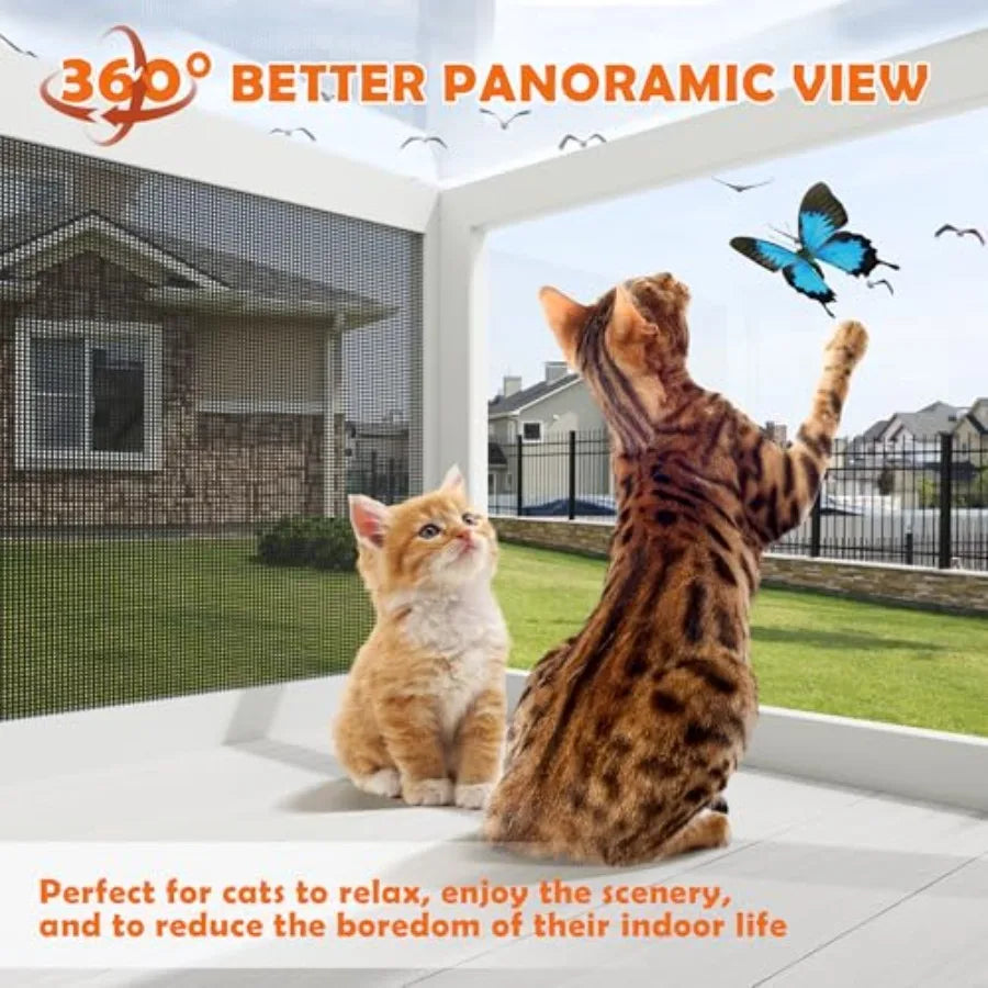 XMSJ Window Catio Indoor Outdoor Cat Enclosure With Mosquito-Proof Mesh