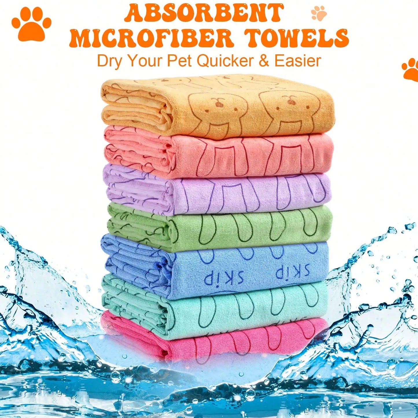 Ultra Fine Pet Towel Quick Dry For Small Cats Dogs