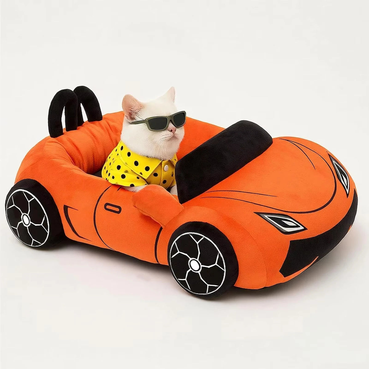 CWV Supercar Cat Bed Soft Coral Fleece Washable With Pillow
