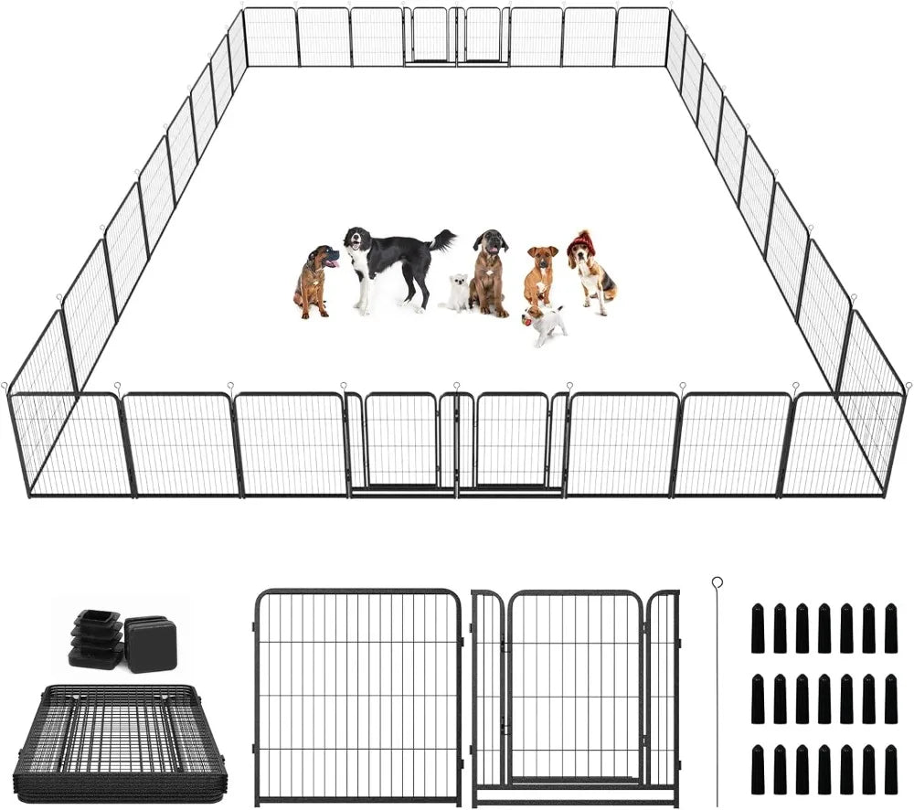 Heavy Duty Outdoor Dog Playpen With Doors Anti Rust Fence