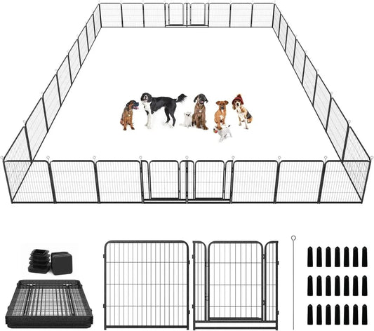 Heavy Duty Outdoor Dog Playpen With Doors Anti Rust Fence