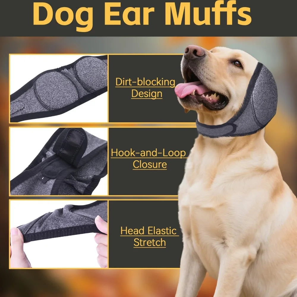 Adjustable Dog Ear Protection Cover Calming Noise Reduction Headband