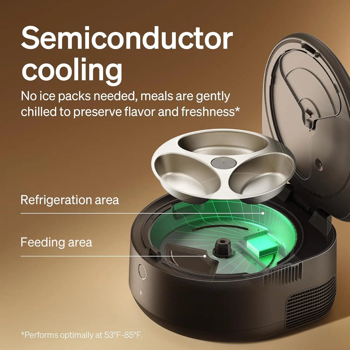 Semiconductor Cooling Wet Pet Food Feeder With App Control