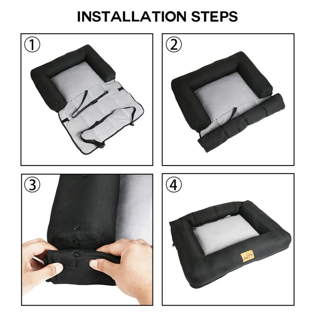 BINGOPAW Car Seat Dog Bed Waterproof Cushion With Removable Cover