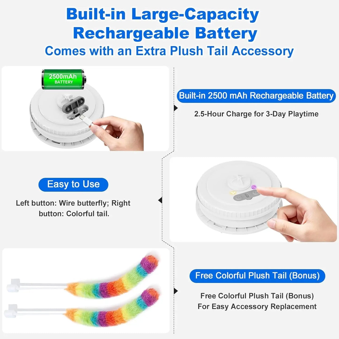 Rechargeable Touch Activated Hide and Seek Cat Toy