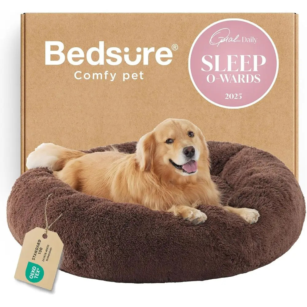 Donut Dog Bed Washable Anti Slip Plush Round Cozy Bed